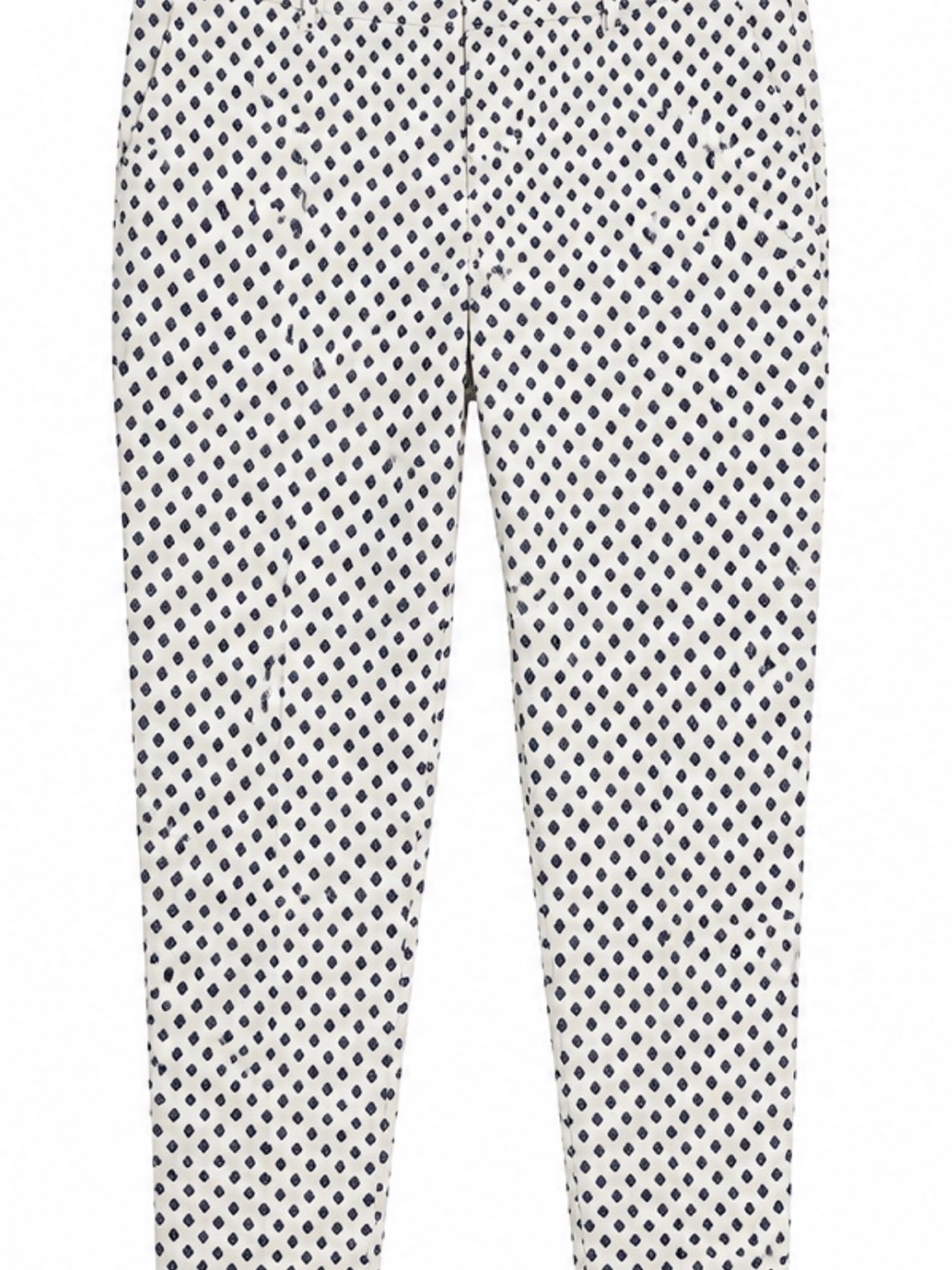 NWT! Women’s White Navy Diamond Print Stretch Cigarette Pants NEW